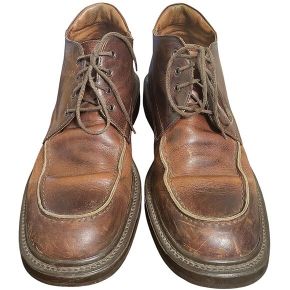 Johnston & Murphy Brown Leather Mens Lace Up Chukka Boots, Size 9 20-1688 - Picture 3 of 8